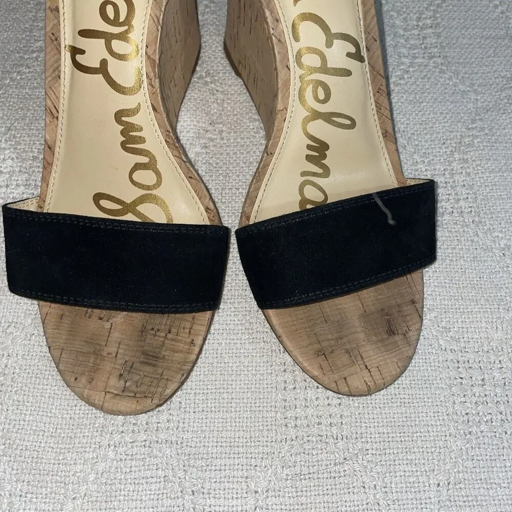 Sam Edelman Women’s Wedge Dress Shoes Size 6.5 M Black Ankle Strap Going out